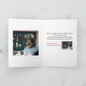 Kerstcollie op raam feestdagen kaart (Binnen)