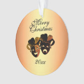 Kerstcomedy en tragische theatermaskers ornament (voorkant)