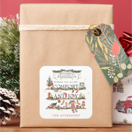 Kerstcomfort & vreugde | Een vrolijk kerstfeest Vierkante Sticker