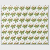 Kerstcompositie in waterverf Boheemse stijl Cadeaupapier (Vlak)