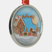 kerstconcept met landschap voor ontbijtkoek metalen ornament (Rechts)