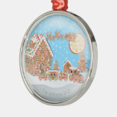 kerstconcept met landschap voor ontbijtkoek metalen ornament (Links)