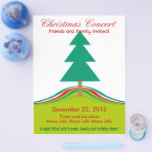 Kerstconcert Eenvoudige vakantieboom Flyer (Enkel)