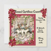 Kerstconcert met engelen en poinsettia's kaart (Voorkant)