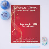 kerstconcert rode Ornamenten Flyer (Enkel)