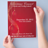 Kerstconcert Rode Versieringen Flyer (Hand)