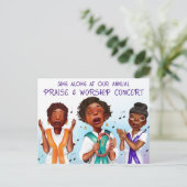 Kerstconcert van een Afro-Amerikaans Koor Feestdagenkaart (Staand voorkant)