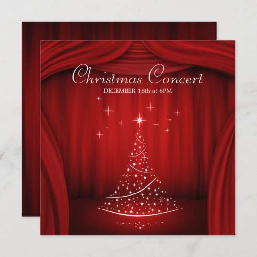 kerstconcertuitnodiging kaart (Voorkant / Achterkant)