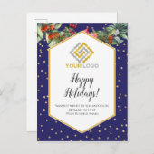 KerstConfetti Logo Business Postcard Briefkaart (Voorkant / Achterkant)