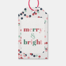Kerstconfetti vrolijk & fel cadeaulabel
