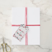 Kerstconfetti vrolijk & fel cadeaulabel (Met Touw)