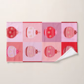 Kerstcontrole - Roze en rode geruite Ornamenten Bad Handdoek (Handdoek)