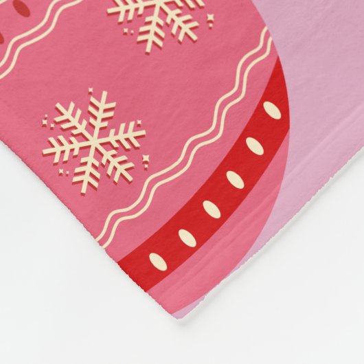 Kerstcontrole - Roze en rode geruite Ornamenten Fleece Deken (Hoek)