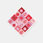 Kerstcontrole - Roze en rode geruite Ornamenten Servet (Hoek)