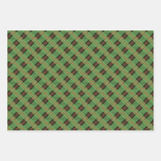 Kerstcoördinaten in rood en groen geplakt 3 inpakpapier vel (Voorkant 3)