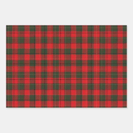 Kerstcoördinaten in rood en groen geplakt 3 inpakpapier vel (Voorkant 2)