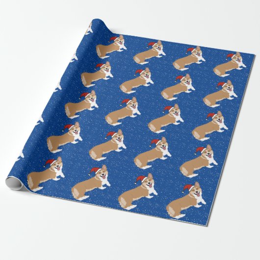 Kerstcorgi Cadeaupapier (Uitgerold)