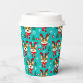 Kerstcorgi Dog Paper cup Papieren Bekers (Achterkant)