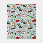 Kerstcorgi Dogs Fleece Blanket Deken (Voorkant)