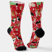 Kerstcorgi Dogs Socks Sokken (Gebogen)
