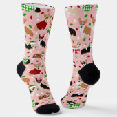 Kerstcorgi Dogs Socks Sokken (Gebogen)