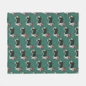 Kerstcorgi Fleece Deken (Voorkant (Horizontaal))