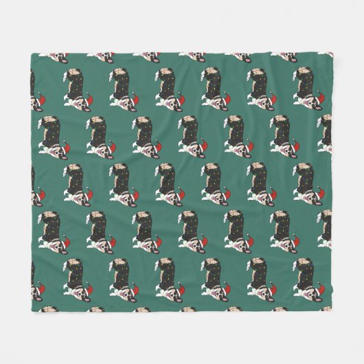 Kerstcorgi Fleece Deken (Voorkant (Horizontaal))