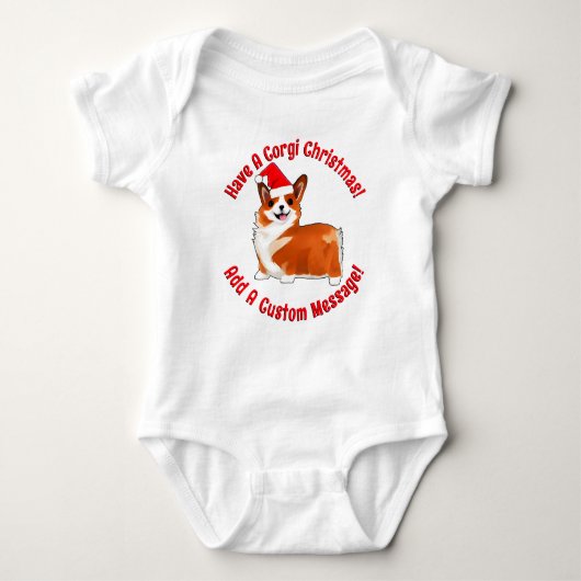Kerstcorgi-hond met Santa Hat T-shirt (Voorkant)