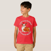 Kerstcorgi-hond met Santa Hat T-shirt (Voorkant volledig)