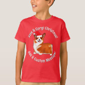 Kerstcorgi-hond met Santa Hat T-shirt (Voorkant)