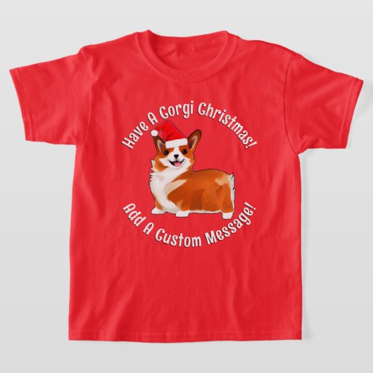 Kerstcorgi-hond met Santa Hat T-shirt (Laagn)