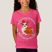 Kerstcorgi-hond met Santa Hat T-shirt (Voorkant)