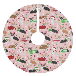 Kerstcorgi-honden geborsteld polyesterboomrok kerstboom rok