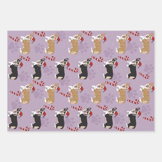 Kerstcorgi Inpakpapier Vel (Voorkant 2)