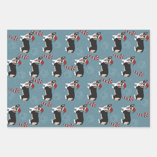 Kerstcorgi Inpakpapier Vel (Voorkant 2)