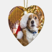 Kerstcorgi Keramisch Ornament (Links)