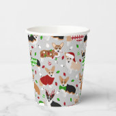 Kerstcorgi-kleuren Papieren Bekers (Links)