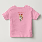 Kerstcorgi met rendiergewei kinder shirts (Achterkant)