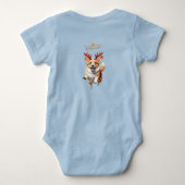 Kerstcorgi met rendiergewei romper (Achterkant)