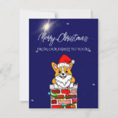 Kerstcorgi met Santa Hat persoonlijk Feestdagenkaart (Voorkant)
