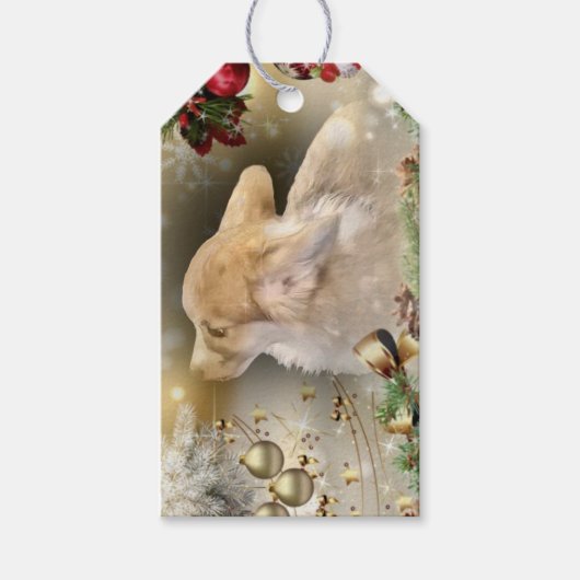 Kerstcorgi Puppy Cadeaulabel (Voorkant)