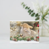 Kerstcorgi Puppy Feestdagenkaart (Staand voorkant)