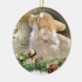 Kerstcorgi Puppy Keramisch Ornament (Links)