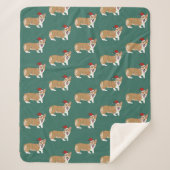 Kerstcorgi Sherpa Deken (Voorkant)