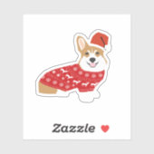 Kerstcorgi Sticker (Vel)