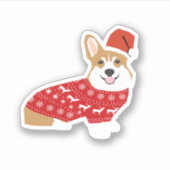 Kerstcorgi Sticker (Voorkant)
