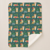 Kerstcorgi | Wof Wof Wof Sherpa Deken (Voorkant)