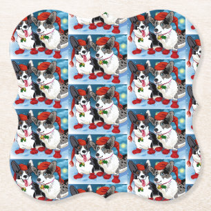 Kerstcorgis Kartonnen Onderzetters