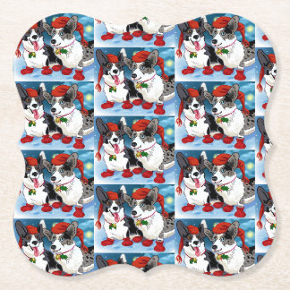 Kerstcorgis Kartonnen Onderzetters
