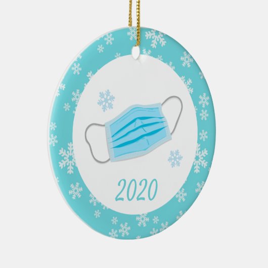 Kerstcoronavirus Masker Covid 2020 Keramisch Ornament (Rechts)